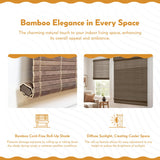 Radiance Cordless Bamboo Roman Shades for Windows - Flatstick Bamboo Blinds for Semi-Private Light Control - Easy to Lift & Fold Up Window Shades - Driftwood - 36 in. W x 64 in. L - (2216614E) Radiance