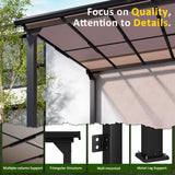 DAUSOLA 10x14 FT Gazebo Pergola for Patio, Gazebos Pergola on Clearance with Sloped Roof, Hard Top Lean to Gazebo, Large Wall-Mounted Heavy Duty Awnings for Patio, Backyard, Deck DAUSOLA