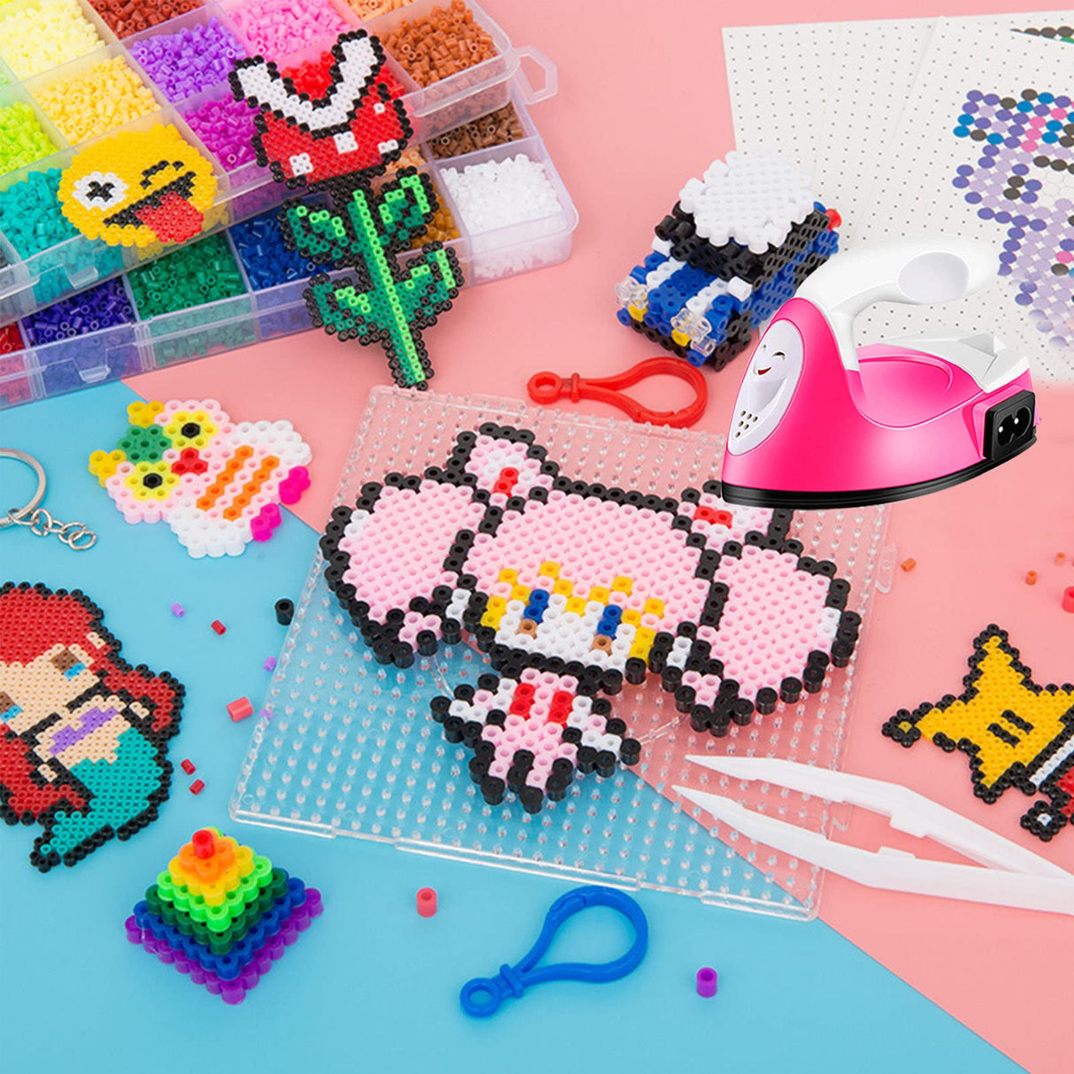 ACHENYUANYUAN Mini Heat Press Small Iron Portable Heat Press Machine Mini Craft Iron with Charging Base Accessories for DIY T-Shirts, Shoes, Bag and Hats Heat Transfer Vinyl Projects ACHENYUANYUAN