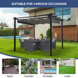 ONLYCTR 10'X10' Outdoor Retractable Pergola, Aluminum Outdoor Pergola with Retractable Sun Shade Canopy, Heavy Duty Pergolas Shelter Pergola for Garden, Porch, Poolside, Backyard BBQ ONLYCTR