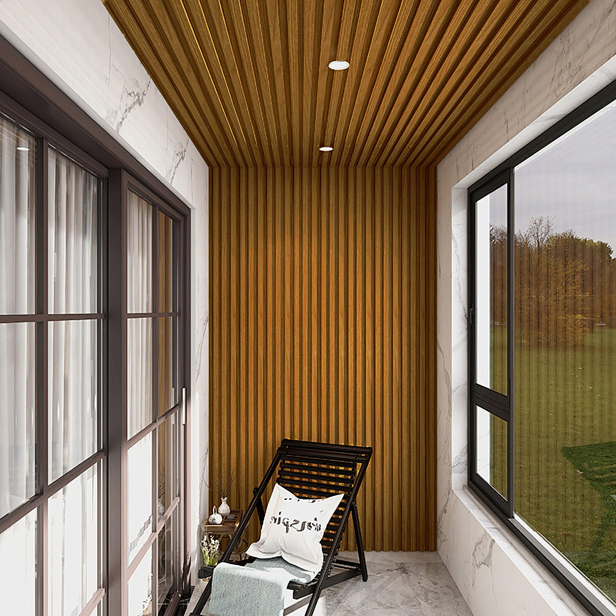Gaahing 2 Pack Wood Finish Accent Wall Panels, 3D Slat Acoustic Paneling for Recording Studio, Office, Living Room Interior Decoration (Natural Walnut, 48"L x 24"W) Gaahing