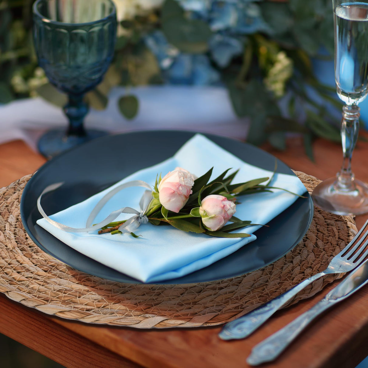 GENMOUS Woven Placemats Set of 10,12" Round Placemats Natural Water Hyacinth Boho Placemats,Farmhouse Rattan Chargers for Dinner Plates,Rustic Braided Wicker Table Mats for Dining Table,Home,Wedding GENMOUS & CO.