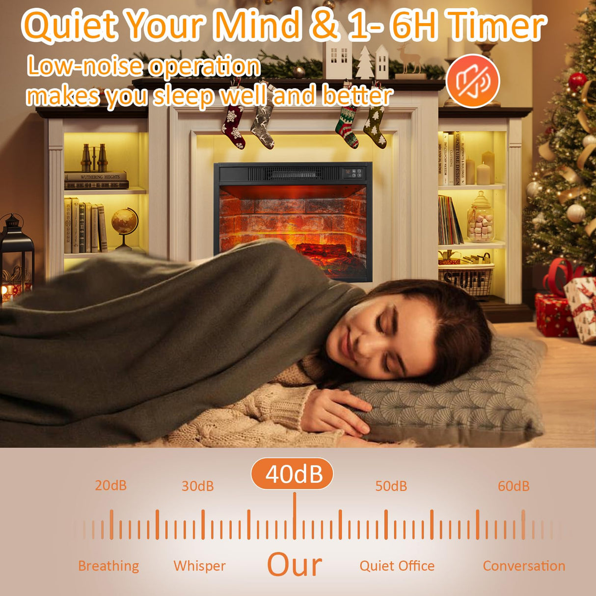 72" LED Electric Fireplace with Mantel, Fireplace TV Stand for 80 Inch TV, Entertainment Center with 23'' Red Brick Fireplace, Delicate Three-Dimensional Molding with Remote Control for Living Room BOSHIRO