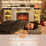 72" LED Electric Fireplace with Mantel, Fireplace TV Stand for 80 Inch TV, Entertainment Center with 23'' Red Brick Fireplace, Delicate Three-Dimensional Molding with Remote Control for Living Room BOSHIRO