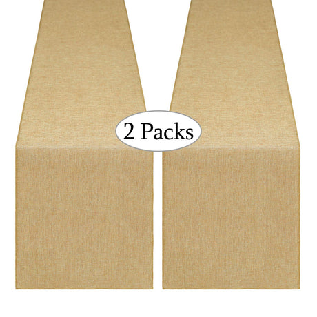 B-COOL 2 Pieces Burlap Table Runners 13x108 Inch Rustic Boho Table Runner Dresser Cover for Farmhouse Macrame Jute Fabric Thanksgiving Party Home Dining Decorations Khaki B-COOL