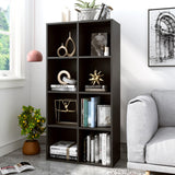 OSCHF 8-Cube Storage Shelf Bookcase - Wooden 4-Tier Floor Standing Open Bookshelf, Modern TV Stand up to 55 Inchs for Home and Office, Black OSCHF