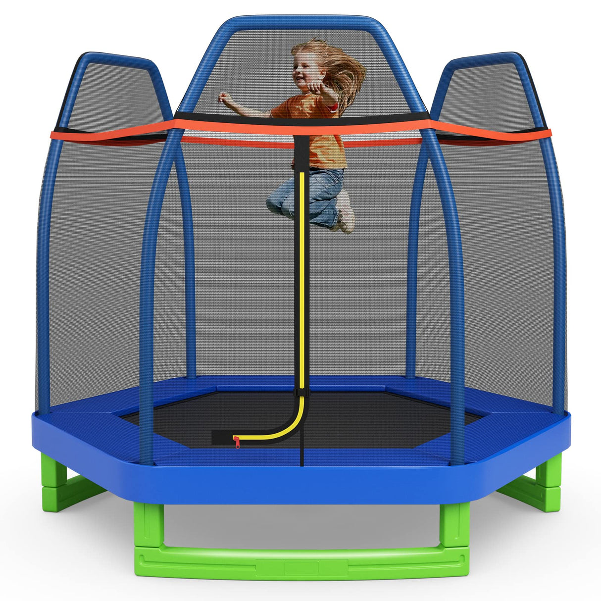 Giantex 7FT 84” Kids Trampoline for Toddlers with Enclosure Net, ASTM Approval & Widened Base for Indoor Outdoor Giantex