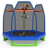 Giantex 7FT 84” Kids Trampoline for Toddlers with Enclosure Net, ASTM Approval & Widened Base for Indoor Outdoor Giantex