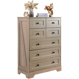spanspace 7 Drawers Tall Dressers for Bedroom, 44" Wood Chest of Drawers with Metal Handle, Farmhouse Dresser for Living Room, Hallway spanspace