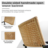 Grand patio Dining Set 5-Piece, Outside Dining Set for 4, 5 Pieces Patio Furniture Sets, Outdoor Furniture with 4 Open Weave Chairs and Square Wood Grain Table Top with Umbrella Hole for Yard Grand patio