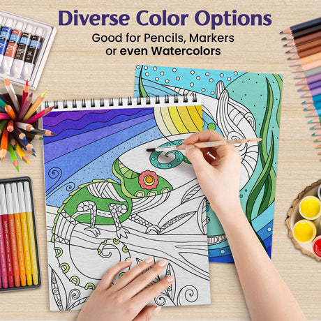 Adult Coloring Book Spiral Bound for Women, Thick Paper Coloring Book for Alcohol Markers (30 Blissful Designs) Mindful Palette