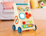 B. toys- Little Learning Steps- Wooden Activity Walker – 7 Educational Activities – Learning & Walking Toy for Toddlers – Stand, Push, Walk – 1 Year + B. toys