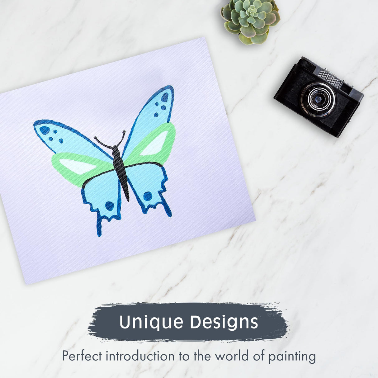 Pink Picasso Kits Paint by Number for Kids Ages 8-12 | DIY Beginner Kids Craft Kit Acrylic Paint Canvas Painting Art Kits & Wall Decor as Seen On Shark Tank | (Butterfly) 8x10-Paint Kit Set Pink Picasso