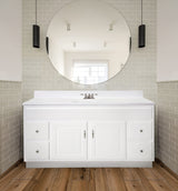Design House Concord 60 Inch Bathroom Vanity, Ready to Assemble, Solid Wood, White, 587030 Design House