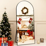 Easly Oversized Full-Body Mirror, 76" x 34" Arched Full-Length Mirror, Black Metal Frame, Floor Mirror for Bedroom, Living/Dressing Room, Gym - Stand/Wall Mounted/Leaning Mirror Easly