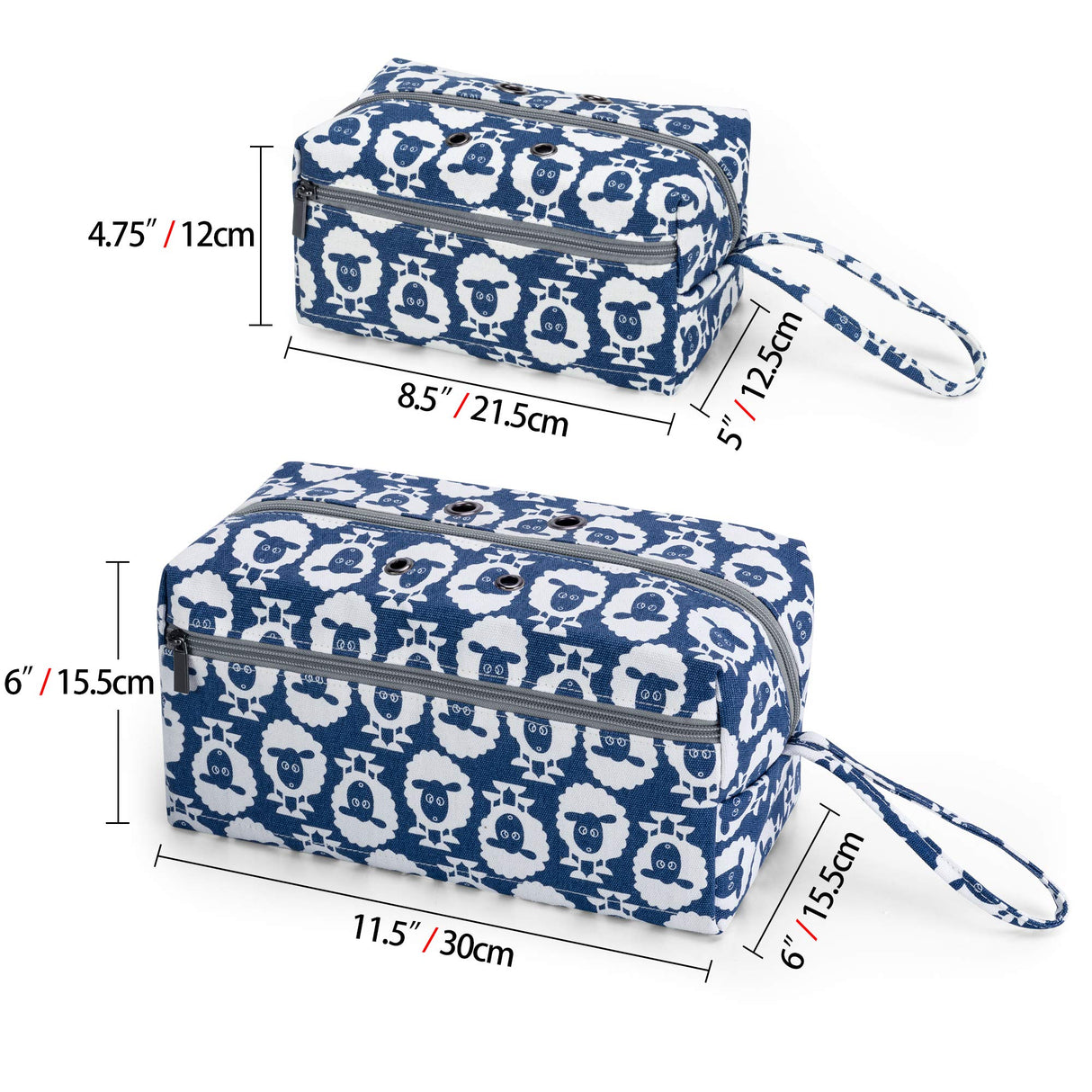 Luxja Small Yarn Storage Bag, Portable Knitting Bag for Yarn Skeins, Crochet Hooks, Knitting Needles (up to 8 Inches) and Other Small Accessories (Small, Sheep) LUXJA