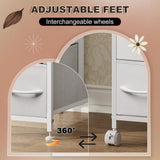 EKNKOZY Narrow Dresser Storage Tower with 4 Drawers, Slim Dresser Chest of Drawers with Steel Frame, Wood Top, Dresser for Bedroom, Bathroom, Small Spaces, Laundry, Closet (White) EKNKOZY