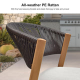 PURPLE LEAF 11 Pieces Outdoor Dining Set Patio Table and Chairs Set Aluminum Rattan Wicker Patio Furniture Set for Lawn Porch Deck Teak PURPLE LEAF