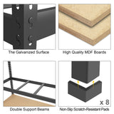 PrimeZone 48" W x 18" D x 72" H Garage Shelving Heavy Duty - Adjustable Metal Storage Shelves, 5 Tier Industrial Shelving Unit, Utility Shelf Rack for Basement, Warehouse, Pantry, Closet, Black PrimeZone