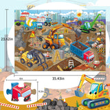 Jadeso 48 Pieces Jumbo Floor Puzzles for Kids ages 3-5, Puzzle for Kid Ages 4-6, Construction Site Jigsaw Large Puzzles, Children Learning Preschool Educational Toys, Great Gift for Kids 4-8 Years Old Jadeso