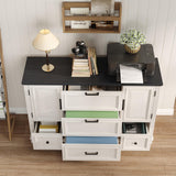 Maupvit 47.6" File Cabinet with 5 Drawers, Farmhouse Lateral File Cabinets for Home Office, Filing Organization Storage Cabinets for Letter/Legal/A4/F4 Maupvit