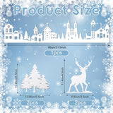 Colingmill 32 Inch Christmas Tabletop Decoration Wooden Christmas Themed White Church Christmas Tree and elk Signs Farmhouse Centerpiece Decor for Home Kitchen Table Shelf Decor Colingmill