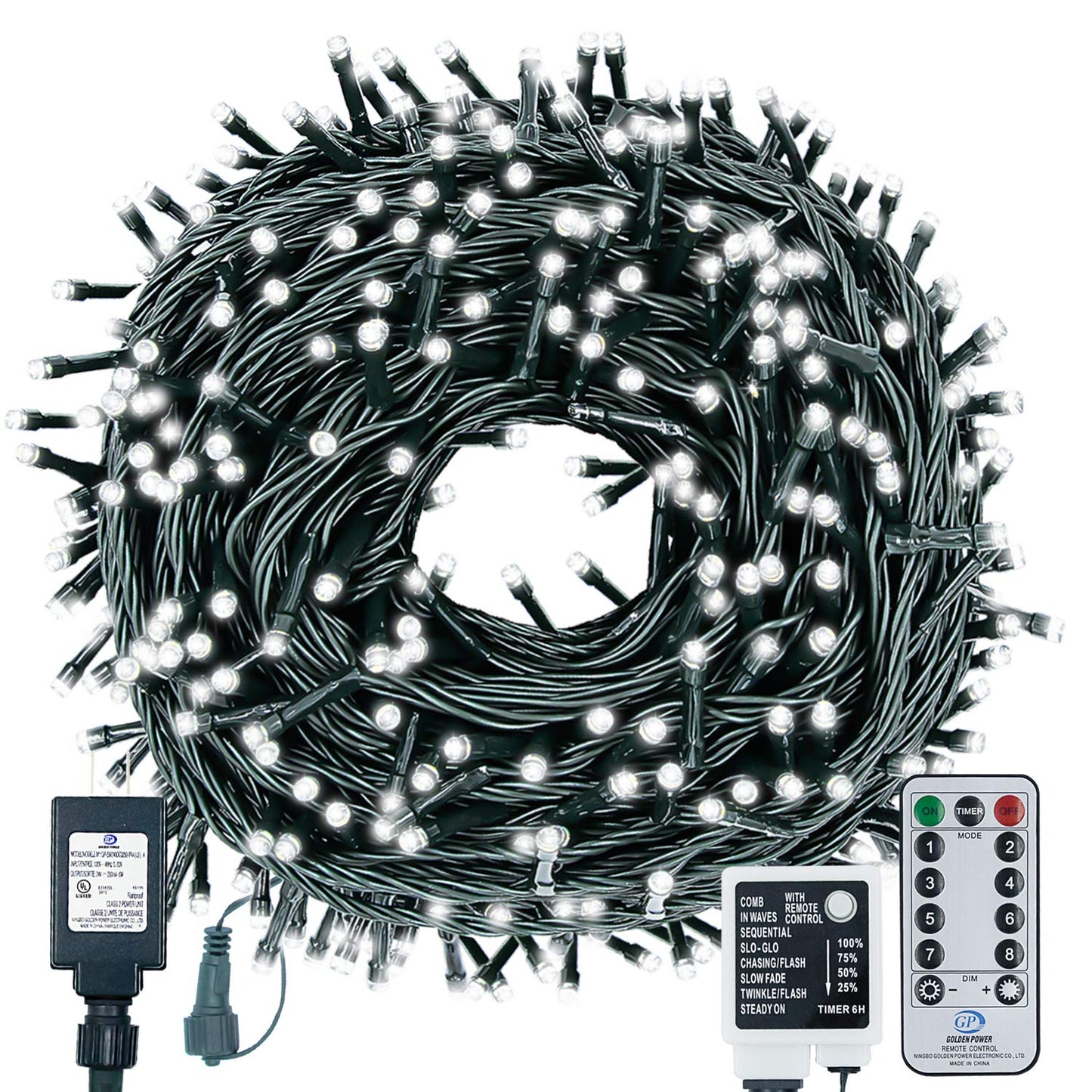 Decute 500 LED Christmas String Lights 164FT Long Tree Lights Connectable with Remote,8 Modes &Timer Outdoor Indoor Cool White Twinkle Starry Lights for Halloween Patio Garden Wedding Party Decor