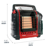 Mr. Heater Portable Buddy Heater MH9BX 4,000-9,000 BTU Indoor-Safe Propane Radiant Heater For Campers, Workshops, Job Sites, Patios & More - Red, Black Mr. Heater