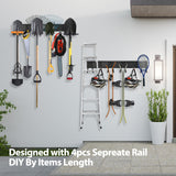 Gatsowm Garage Tool Organizer Wall Mounted, 64 Inches Adjustable Garden Tool Organizer Rack, 20 Pcs Heavy Duty Yard Tool Organizer Hold Up to 900lbs Gatsowm