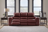 Signature Design by Ashley Alessandro Contemporary Leather Power Reclining Sofa with Adjustable Headrest, Red Signature Design by Ashley