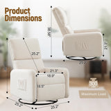 Korser 360° Swivel Glider Chair, Rocking Chair Nursery with Side Pockets, Deep Cushioned Seat, Nursery Chair with Steel Structure Base, Sherpa Swivel Chairs for Living Room, Bedroom, Baby Room Korser