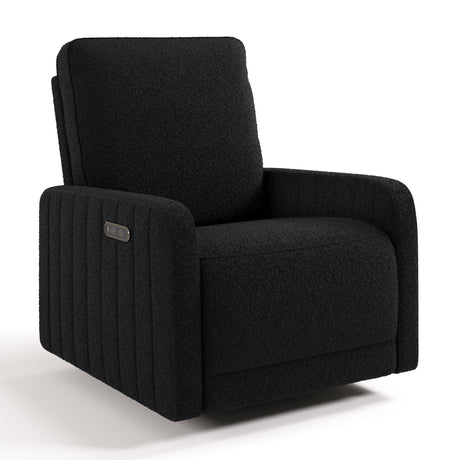Storkcraft Kyoto Deluxe Extra-Wide Power Recliner Swivel Glider (Black Boucle) – Premium Electronic Power Recliner for Nursery, Includes Dual-USB Charging Port, Extra Wide Glider Rocking Chair Storkcraft