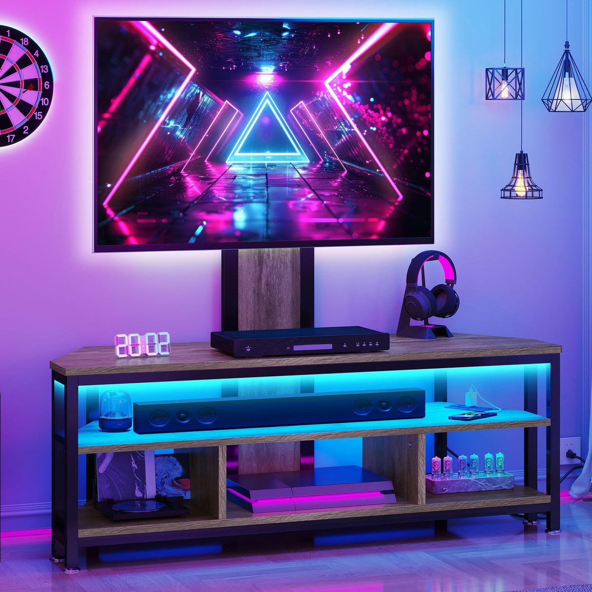 YITAHOME TV Stands for Living Room, 65 inch TV Stand with Mount and Power Outlet, Entertainment Center with Storage, Led TV Stand for 55/6065/70 inch TV, TV Console Cabinet for Living Room, Grey YITAHOME