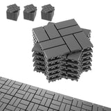 Interlocking Deck Tiles, EchoDeck Patio Deck Tiles, 44 Pack Deck Tiles Interlocking Outdoor All Weather, 12"x12", 8 Slat, 44 Sq. Ft, Highly Durable, Stylish, Non-Slip, Faster-Drying, Dark Grey EchoDeck