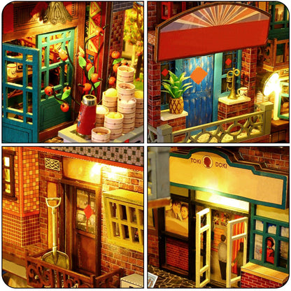 DIY Miniature Dollhouse Kit 1:24 Scale Wooden Room Making Kit with Furniture and LED Light Handmade Mini Crafts Dollhouse Exquisite Wooden Model Building Set for Boys Girls Home Decoration