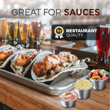 Fit Meal Prep [24 Pack] 1.5 oz Stainless Steel Dipping Sauce Cups, Reusable Metal Ramekins, Commercial Grade Condiment Bowls, Individual Portion Cups, Small Round Au Jus Cup for Home, Restaurant Fit Meal Prep