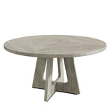 GarveeHome 47-Inch Round Dining Table, Wooden Kitchen Table for 4, Farmhouse Dinner Table with Wooden Top and Legs for Home Dining Room or Living Room - Grey(Only Table) GarveeHome