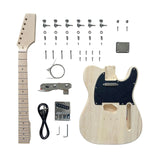 DBL DIY Electric Guitar Kits,TL Style Electric Guitar,6 String Right Handed with Basswood Body Maple Neck Maple Fingerboard Chrome Hardware，Build Your Own Guitar DBL