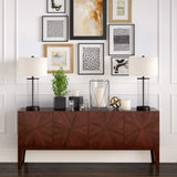 Henn&Hart 28" Tall Table Lamp with Fabric Shade in Blackened Bronze/White, Lamp, Desk Lamp for Home or Office Henn&Hart