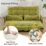 MAXYOYO Adjustable Floor Sofa Couch with 2 Pillows, Multi-Functional Bean Bag Bed, 5-Position Foldable Lazy Sofa Sleeper Bed with Armrest, Versatile Floor Seating for Reading, Green, Double MAXYOYO