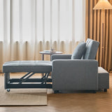 Yosonch Sofa Bed Chair Convertible ，Sleeper Sofa with Pull-Out Bed ，3-in-1 Futon Couch with Reclining Backrest and Side Pocket (Light Grey, 35.6‘) Yosonch