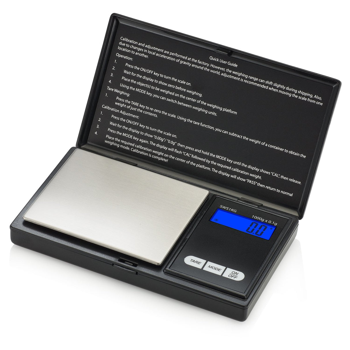 Smart Weigh Digital Pocket Gram Scale, 1000g x 0.1 Grams, Digital Gram Scale, Jewelry Scale, Food Scale, Medicine Scale, Kitchen Scale Black, Battery Included Smart Weigh