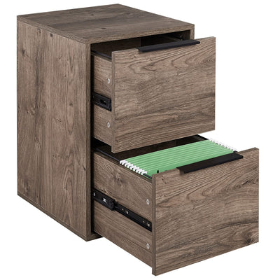 LUCYPAL 2 Drawer Wood File Cabinet,Wooden Storage Filing Cabinet with Hanging Bars for Letter Size and Home Office,Under Desk File Cabinet Assembly Required (Grey)