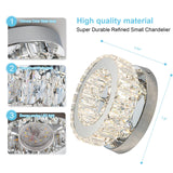 Mini Modern Crystal Chandeliers Flush Mount Ceiling Light Fixture LED Mini Chandeliers with Crystals Hallway Light Bedroom Chandelier for Bathroom Kitchen Office HomLaiting