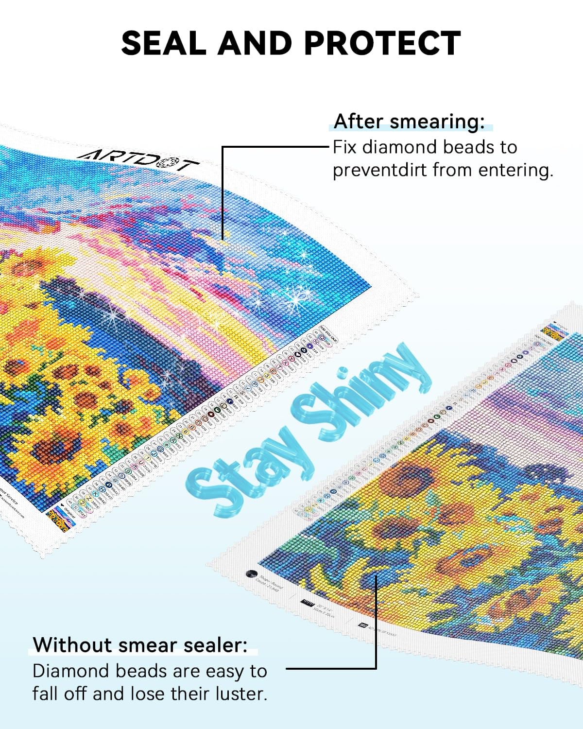 ARTDOT 16 oz Diamond Art Sealer Kits for Adults, Large Capacity Glue as Diamond Painting Accessories and Jigsaw Puzzles Tools ARTDOT