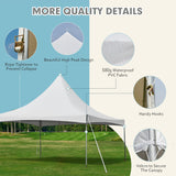 EROMMY 20x20ft Party Tent, Outdoor Wedding Tent, Heavy Duty Peaked Frame Canopy with Fire Retardant PVC Top, 80 Person Capacity Large Canopy Carport, Gazebo Shelter Tent for Event Commercials, White EROMMY