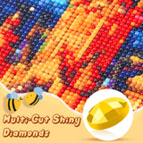 QACEYID Phoenix Bird Diamond Art Painting Full Round Drill Embroidery Kit Cross Stitch Diamond Dots Kit Paint of Rhinestones for Set Wall Decor 12x16Inch QACEYID