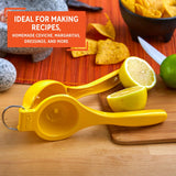 IMUSA Lime or Lemon Manual Squeezer, Citrus Juicer for Max Extraction, Yellow Imusa