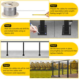 VEVIVOOVY Stainless Steel Cable Railing Post 36"(Post 34"x2"x2"),Level Drilled Railing Post with Adjustable Top Mount Cable Handrail Post,DIY Black Railing Post for Decks,Porchs,Balconies -6Pack VEVIVOOVY