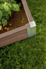 Vita Urbana 4 Foot x 4 Foot x 11 inch Embossed Vinyl Modular Garden Bed, Espresso Brown, PVC, BPA and Pthalate Free, Woodgrain, VT17500 Vita